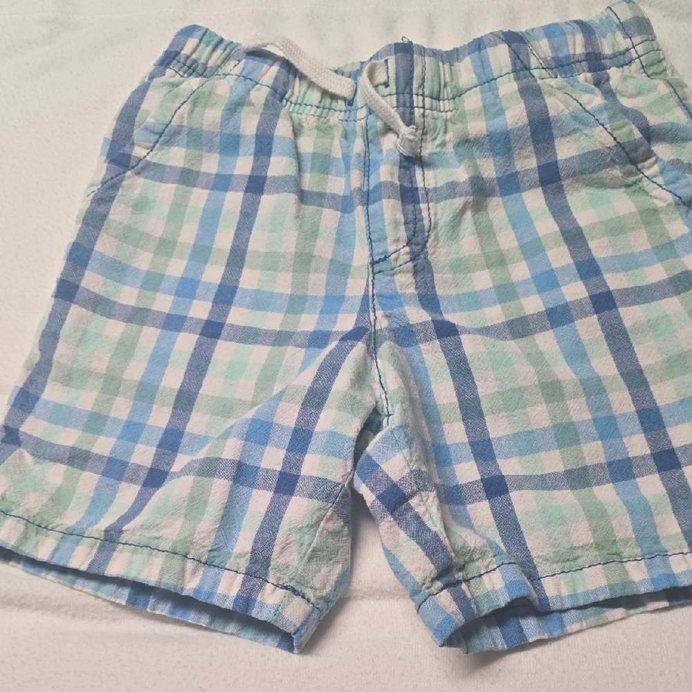 Jumping Beans Blue and Green Plaid Kids Shorts